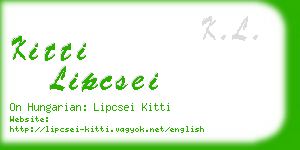 kitti lipcsei business card